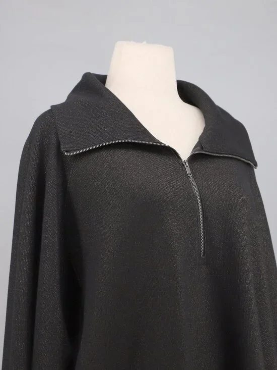 SPANX AirEssentials Half Zip Oversized Fit Top in Very Black Size 3X - Picture 6 of 8